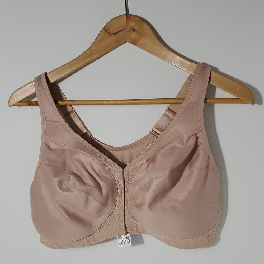 Glamorise Magic Lift Front Close Posture Support Bra Beige 38DD NWOT